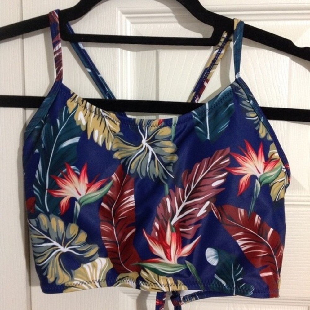 ZAFUL Size Small Jewel Tone Blue Green Maroon Orange Bikini Top Full Coverage